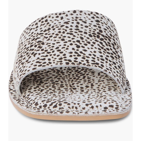 *NEW* BEACH BY MATISSE BLACK WHITE SPOTTED SUEDE SLIDE SANDAL 9 - Picture 4 of 9